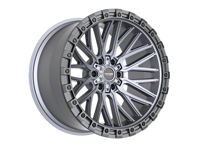 Vortek Off-Road VRT-608 Matte Titanium with Black Bead Ring 6-Lug Wheel; 17x9; 0mm Offset (22-24 Bronco Raptor)