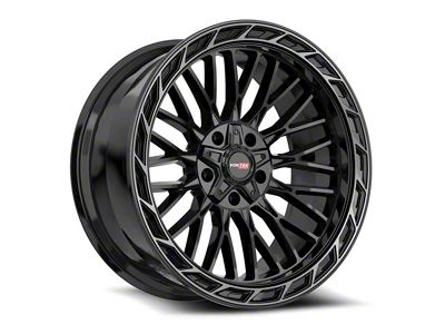 Vortek Off-Road VRP-502 All Black Center and Diamond Cut Ring with Dark Tint Wheel; 20x10; -18mm Offset (20-24 Jeep Gladiator JT)