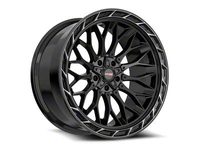 Vortek Off-Road VRP-503 All Black Center and Diamond Cut Ring with Dark Tint Wheel; 20x10; -18mm Offset (20-24 Jeep Gladiator JT)