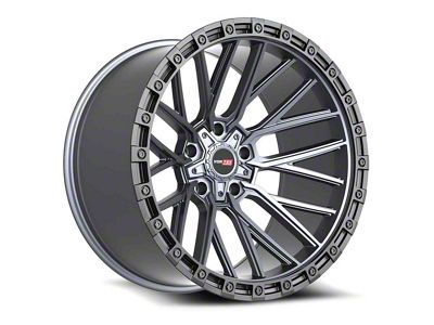 Vortek Off-Road VRT-608 Matte Titanium with Black Bead Ring Wheel; 17x9; 0mm Offset (20-24 Jeep Gladiator JT)