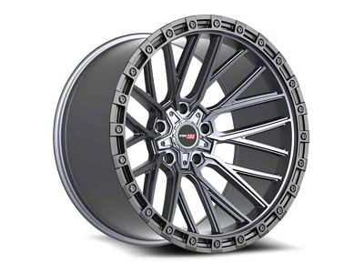 Vortek Off-Road VRT-608 Matte Titanium with Black Bead Ring Wheel; 18x9; -12mm Offset (20-24 Jeep Gladiator JT)