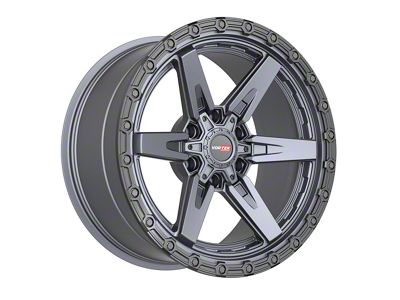 Vortek Off-Road VRT-602 Matte Titanium with Black Bead Ring 6-Lug Wheel; 17x9; 0mm Offset (05-15 Tacoma)