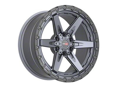 Vortek Off-Road VRT-602 Matte Titanium with Black Bead Ring 6-Lug Wheel; 20x10; -12mm Offset (05-15 Tacoma)