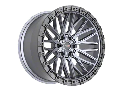 Vortek Off-Road VRT-608 Matte Titanium with Black Bead Ring 6-Lug Wheel; 17x9; -12mm Offset (05-15 Tacoma)