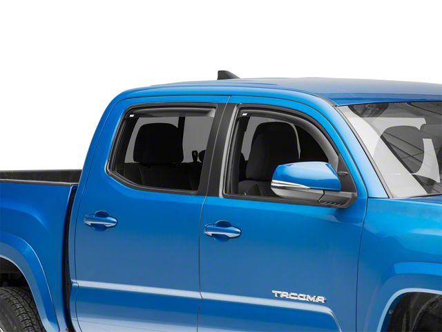 Wade In-Channel Window Deflectors; Front and Rear; Smoked (16-23 Tacoma Double Cab)