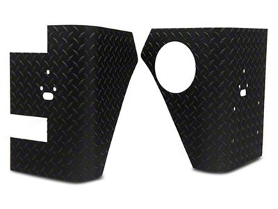 Warrior Products Rear Corners; Black Aluminum Diamond Plate (97-06 Jeep Wrangler TJ)