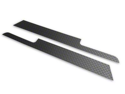 Warrior Products Sideplates; Black Aluminum Diamond Plate (87-95 Jeep Wrangler YJ)