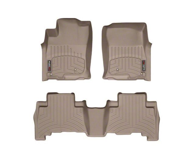 Weathertech DigitalFit Front and Rear Floor Liners; Tan (2010 4Runner w/ Passenger Side Floor Hook; 11-12 4Runner)