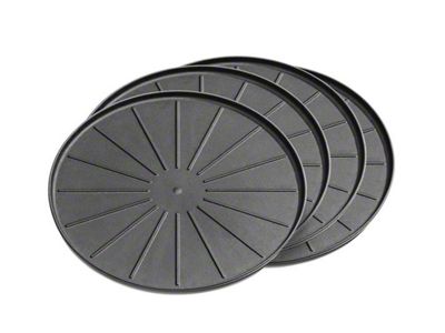 Weathertech 10-Inch Round Coaster Set; Black