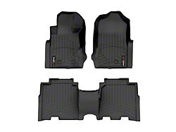 Weathertech DigitalFit Front and Rear Floor Liners; Black (21-24 Bronco 4-Door w/ Rubberized Flooring)