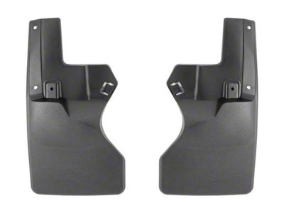 Weathertech No-Drill Mud Flaps; Rear; Black (20-24 Jeep Gladiator JT Sport w/ Max Tow Package)