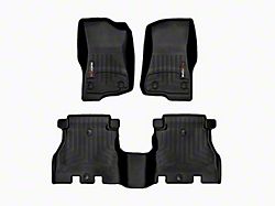 Weathertech DigitalFit Front and Rear Floor Liners; Black (18-24 Jeep Wrangler JL 4-Door, Excluding 4xe)