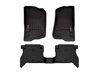 Weathertech DigitalFit Front and Rear Floor Liners; Black (21-24 Jeep Wrangler JL 4xe)