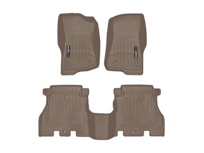 Weathertech DigitalFit Front and Rear Floor Liners; Tan (18-24 Jeep Wrangler JL 4-Door, Excluding 4xe)