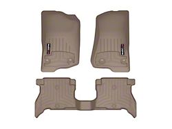 Weathertech DigitalFit Front and Rear Floor Liners; Tan (21-24 Jeep Wrangler JL 4xe)