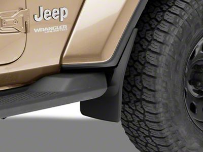 Weathertech No-Drill Mud Flaps; Front and Rear; Black (18-25 Jeep Wrangler JL Sahara)