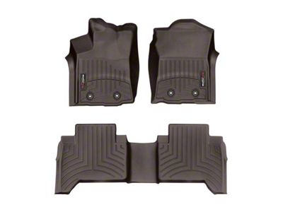 Weathertech DigitalFit Front and Rear Floor Liners; Cocoa (18-23 Tacoma Double Cab w/ Automatic Transmission)