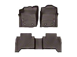 Weathertech DigitalFit Front and Rear Floor Liners; Cocoa (18-23 Tacoma Double Cab w/ Manual Transmission)