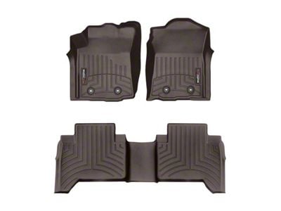 Weathertech DigitalFit Front and Rear Floor Liners; Cocoa (18-23 Tacoma Double Cab w/ Manual Transmission)