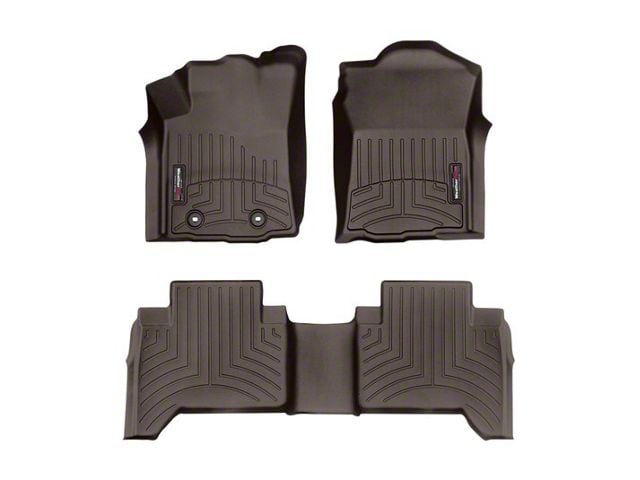 Weathertech DigitalFit Front and Rear Floor Liners; Cocoa (16-17 Tacoma Double Cab w/ Manual Transmission)