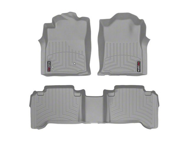 Weathertech DigitalFit Front and Rear Floor Liners; Gray (05-07 Tacoma Double Cab w/ Automatic Transmission)
