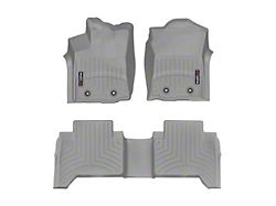 Weathertech DigitalFit Front and Rear Floor Liners; Gray (18-23 Tacoma Double Cab w/ Automatic Transmission)