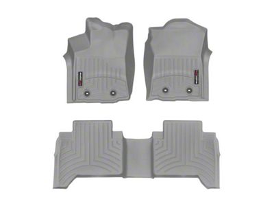 Weathertech DigitalFit Front and Rear Floor Liners; Gray (18-23 Tacoma Double Cab w/ Automatic Transmission)