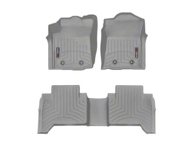 Weathertech DigitalFit Front and Rear Floor Liners; Gray (18-23 Tacoma Double Cab w/ Manual Transmission)