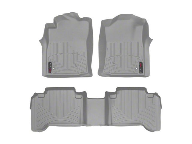 Weathertech DigitalFit Front and Rear Floor Liners; Gray (08-11 Tacoma Double Cab w/ Automatic Transmission)
