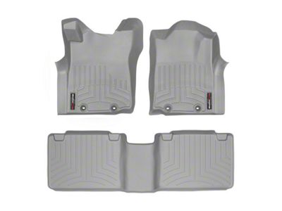 Weathertech DigitalFit Front and Rear Floor Liners; Gray (12-15 Tacoma Access Cab w/o 2nd Row Center Storage Box)