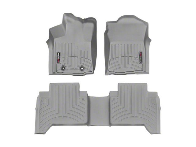 Weathertech DigitalFit Front and Rear Floor Liners; Gray (16-17 Tacoma Double Cab w/ Manual Transmission)