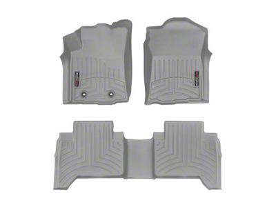 Weathertech DigitalFit Front and Rear Floor Liners; Gray (16-17 Tacoma Double Cab w/ Manual Transmission)