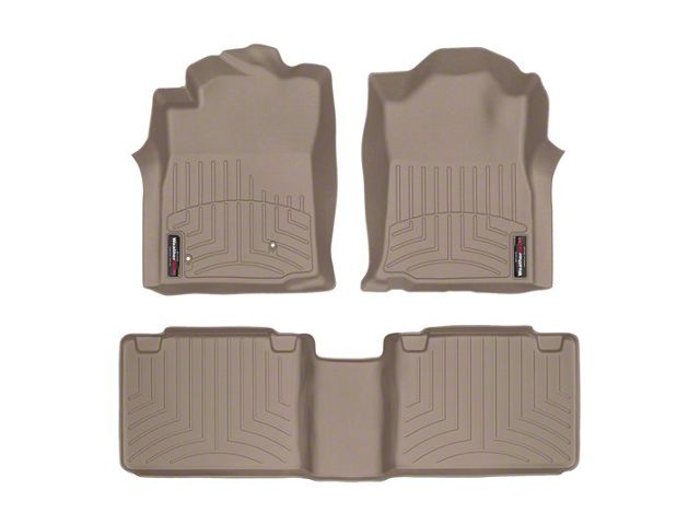 Weathertech DigitalFit Front and Rear Floor Liners; Tan (05-07 Tacoma Access Cab w/ Automatic Transmission & w/o Underseat Storage)