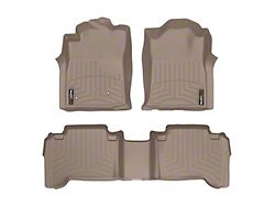 Weathertech DigitalFit Front and Rear Floor Liners; Tan (05-07 Tacoma Double Cab w/ Automatic Transmission)