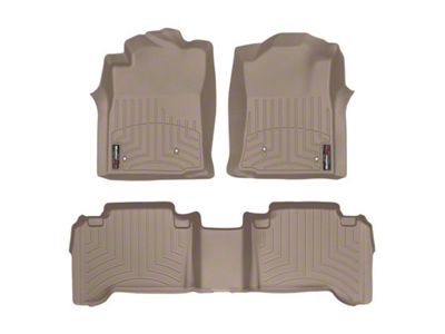 Weathertech DigitalFit Front and Rear Floor Liners; Tan (08-11 Tacoma Double Cab w/ Automatic Transmission)
