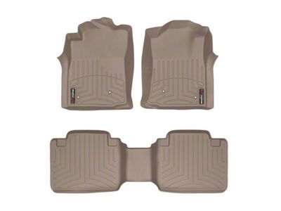 Weathertech DigitalFit Front and Rear Floor Liners; Tan (08-11 Tacoma Access Cab w/ Automatic Transmission & Underseat Storage)