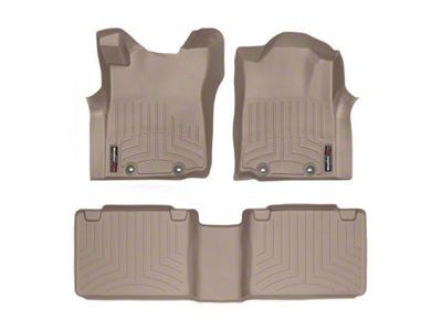 Weathertech DigitalFit Front and Rear Floor Liners; Tan (12-15 Tacoma Access Cab w/o 2nd Row Center Storage Box)