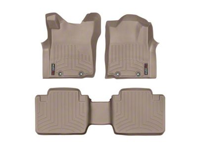 Weathertech DigitalFit Front and Rear Floor Liners; Tan (12-15 Tacoma Access Cab w/ 2nd Row Center Storage Box)