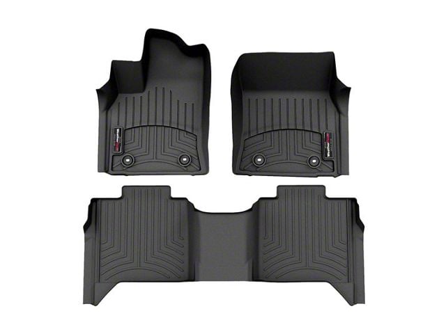 Weathertech DigitalFit Front and Rear Floor Liners; Black (22-24 Tundra CrewMax)
