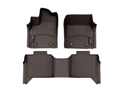Weathertech DigitalFit Front and Rear Floor Liners; Cocoa (22-24 Tundra CrewMax)