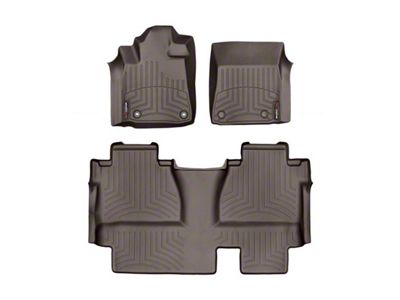 Weathertech DigitalFit Front and Rear Floor Liners; Cocoa (14-21 Tundra Double Cab w/o Underseat Storage)