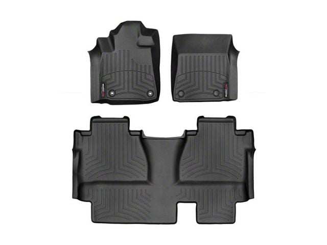 Weathertech DigitalFit Front and Rear Floor Liners for Vinyl Floors; Black (14-21 Tundra Double Cab w/o Underseat Storage Box)