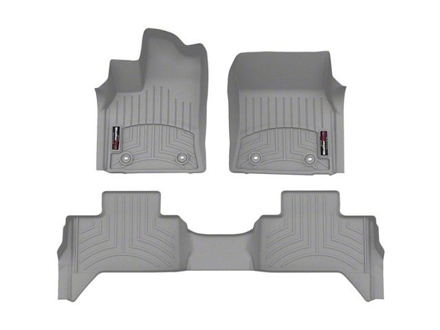 Weathertech DigitalFit Front and Rear Floor Liners; Gray (22-24 Tundra Double Cab)