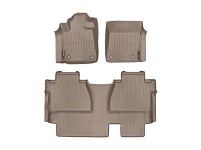 Weathertech DigitalFit Front and Rear Floor Liners; Tan (14-21 Tundra Double Cab w/o Underseat Storage)