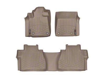 Weathertech DigitalFit Front and Rear Floor Liners; Tan (14-21 Tundra Double Cab w/ Underseat Storage)