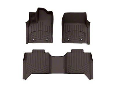 Weathertech Front and Rear Floor Liner HP; Cocoa (22-24 Tundra CrewMax)