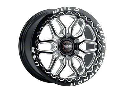 WELD Street Performance Laguna 6 Beadlock Gloss Black Milled 6-Lug Wheel; 20x10; 38mm Offset (22-25 Bronco Raptor)