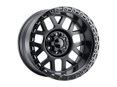 Weld Off-Road Cinch Satin Black with Gloss Black Ring 6-Lug Wheel; 20x9; 20mm Offset (04-15 Titan)