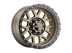 Weld Off-Road Cinch Satin Bronze with Satin Black Ring 6-Lug Wheel; 20x10; 13mm Offset (04-15 Titan)