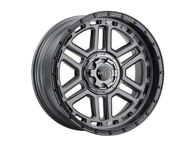 Weld Off-Road Crux Satin Gunmetal with Satin Black Ring 6-Lug Wheel; 20x12; -44mm Offset (10-24 4Runner)